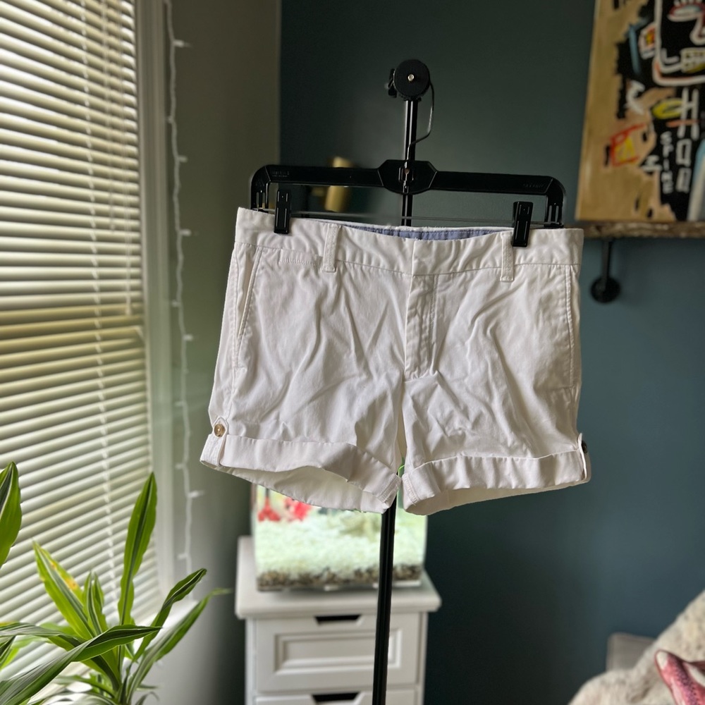 Banana Republic White Roll Cuff Shorts